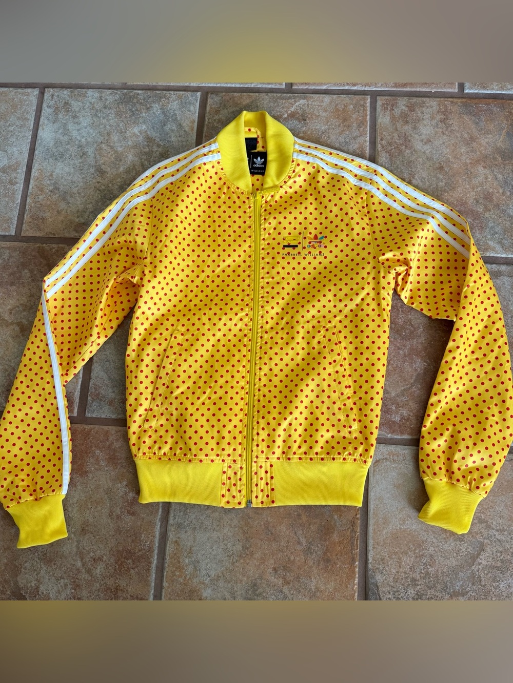 Adidas x Pharrell Williams Yellow Track Jacket w Polka Dots